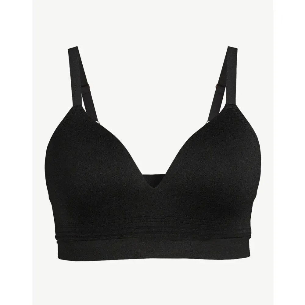 Women's Seamless Light Lift Wireless Bra Black Size XL
